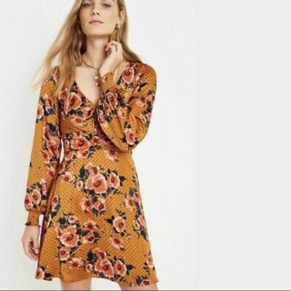 — SOLD —Free People Neutral Morning Light Mini Dress